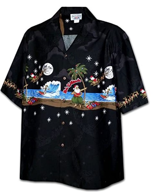 Pacific Legend Santa Hula Mele Kalikimaka Christmas Hawaiian Shirt