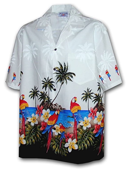 Parrots Beach Border Hawaiian Shirt by Pacific Legend
